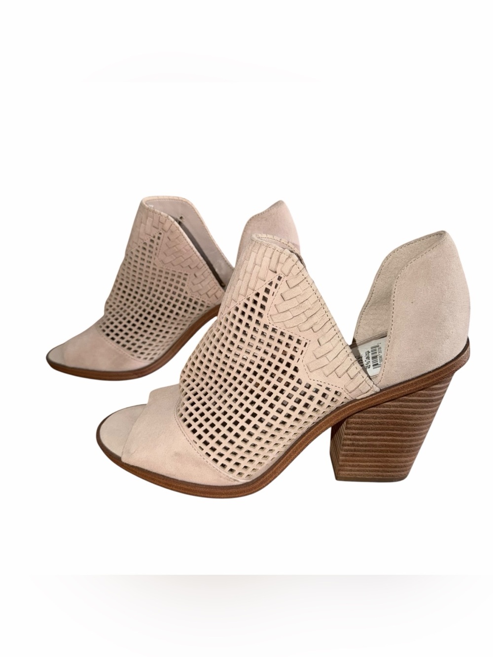 New Vince Camuto Fritzey Suede Perforated Peep Toe Ankle Boots A833 Women’s 9.5